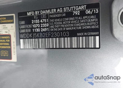 2014 Mercedes-Benz E 350 from USA, damaged, VIN WDDKJ5KB2EF230103